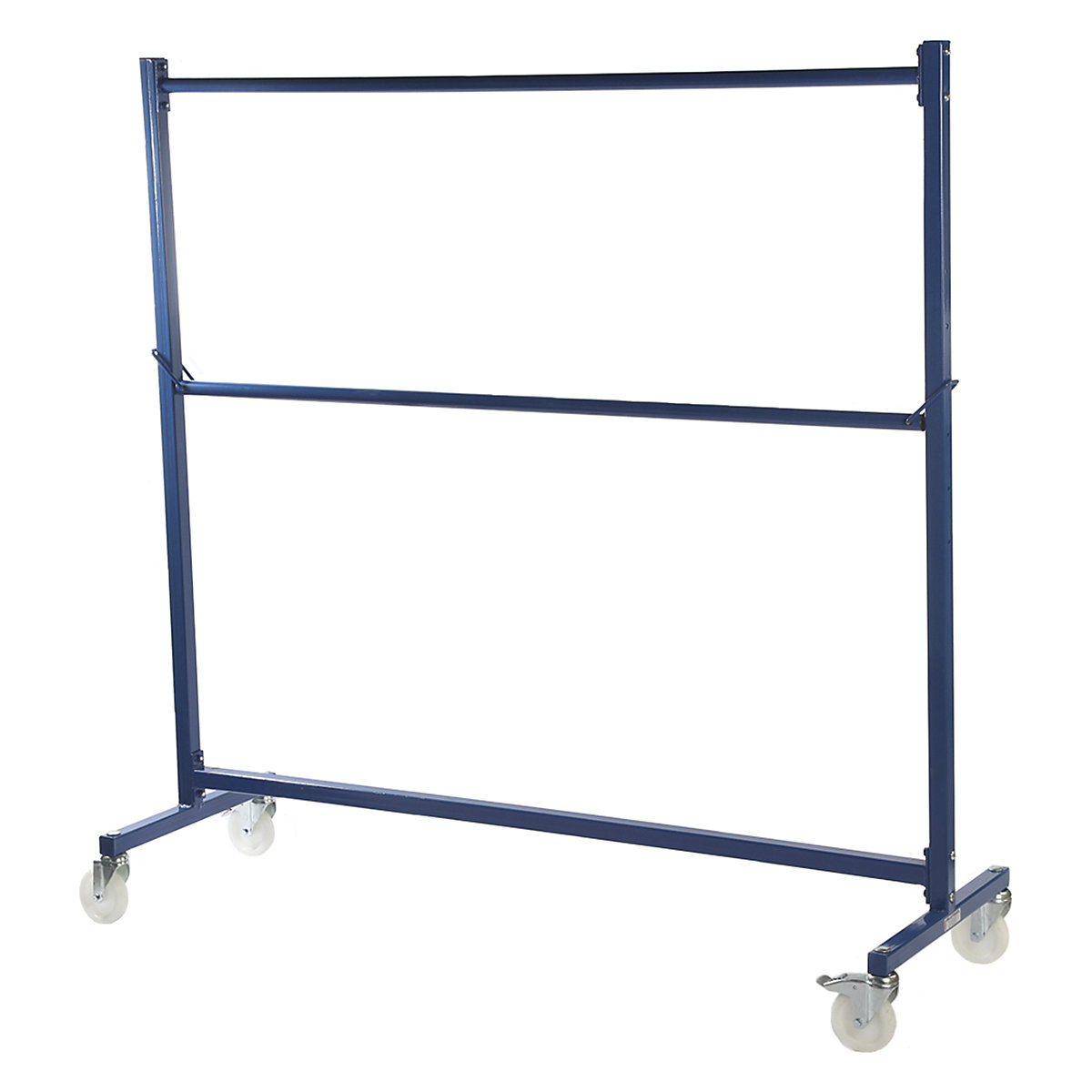 Heavy Duty Garment Rail Trolley, Heavy Duty Garment Rail Trolley, Heavy Duty Garment Rail Trolley 1800h x 1830w x 580d mm Blue 240kg Capacity-3