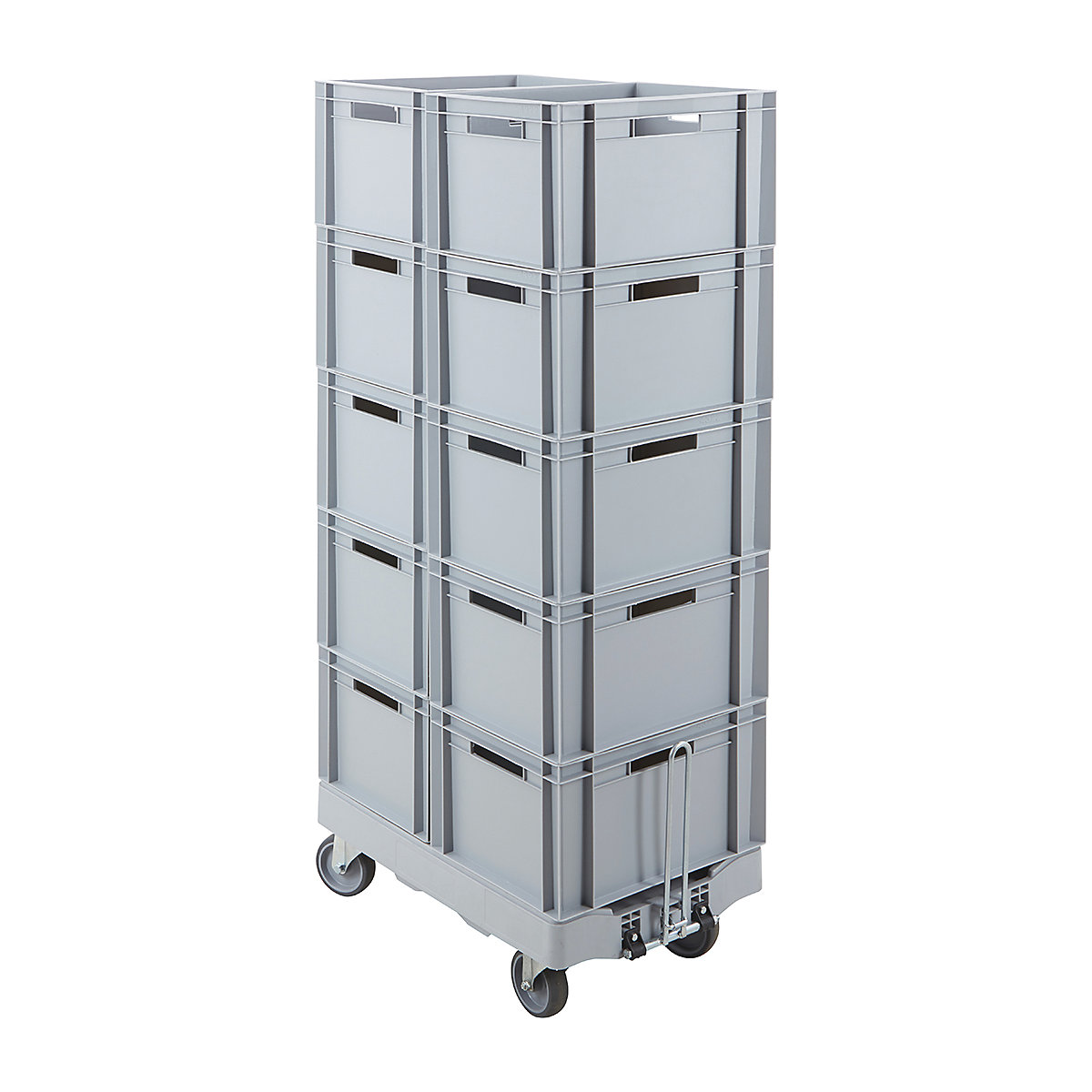 BiGDUG 10 x Euro Stacking Box And Euro Container Dolly Kit