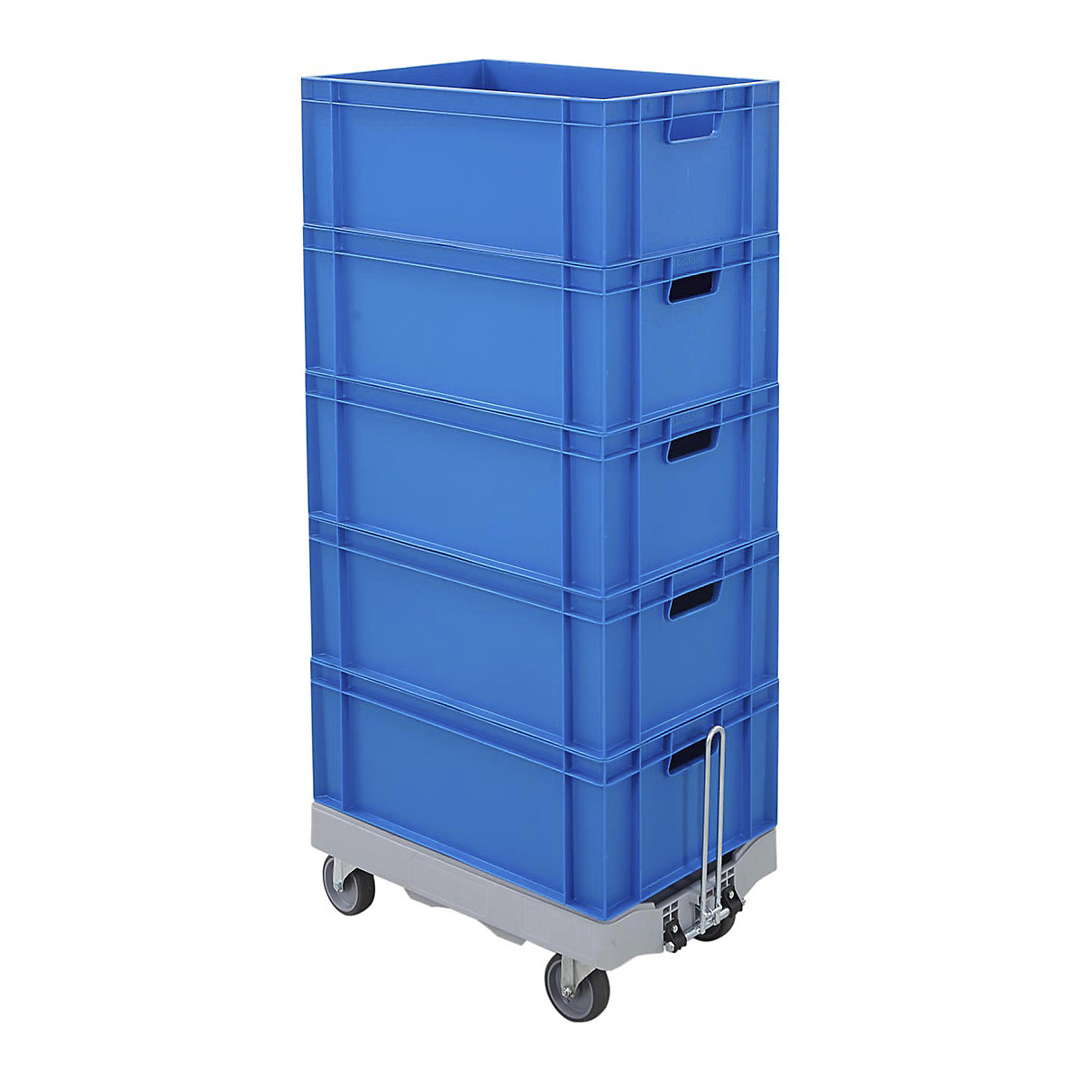 BiGDUG 5 x Euro Stacking Box And Euro Container Dolly Kits, BiGDUG 5 x Euro Stacking Box And Euro Container Dolly Kits, BiGDUG 5 x Euro Stacking Box 230h x 400w x 600d mm and Euro Container Dolly Kit | Blue-1