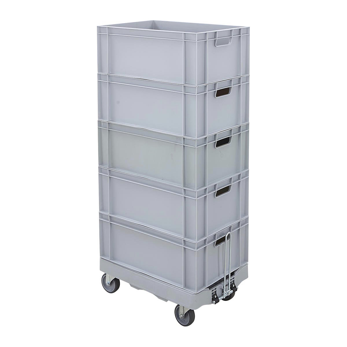 BiGDUG 5 x Euro Stacking Box And Euro Container Dolly Kits