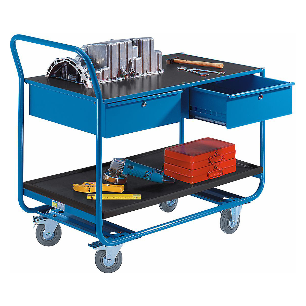 PremKraft Industrial Table Trolleys with Shelves and Drawers