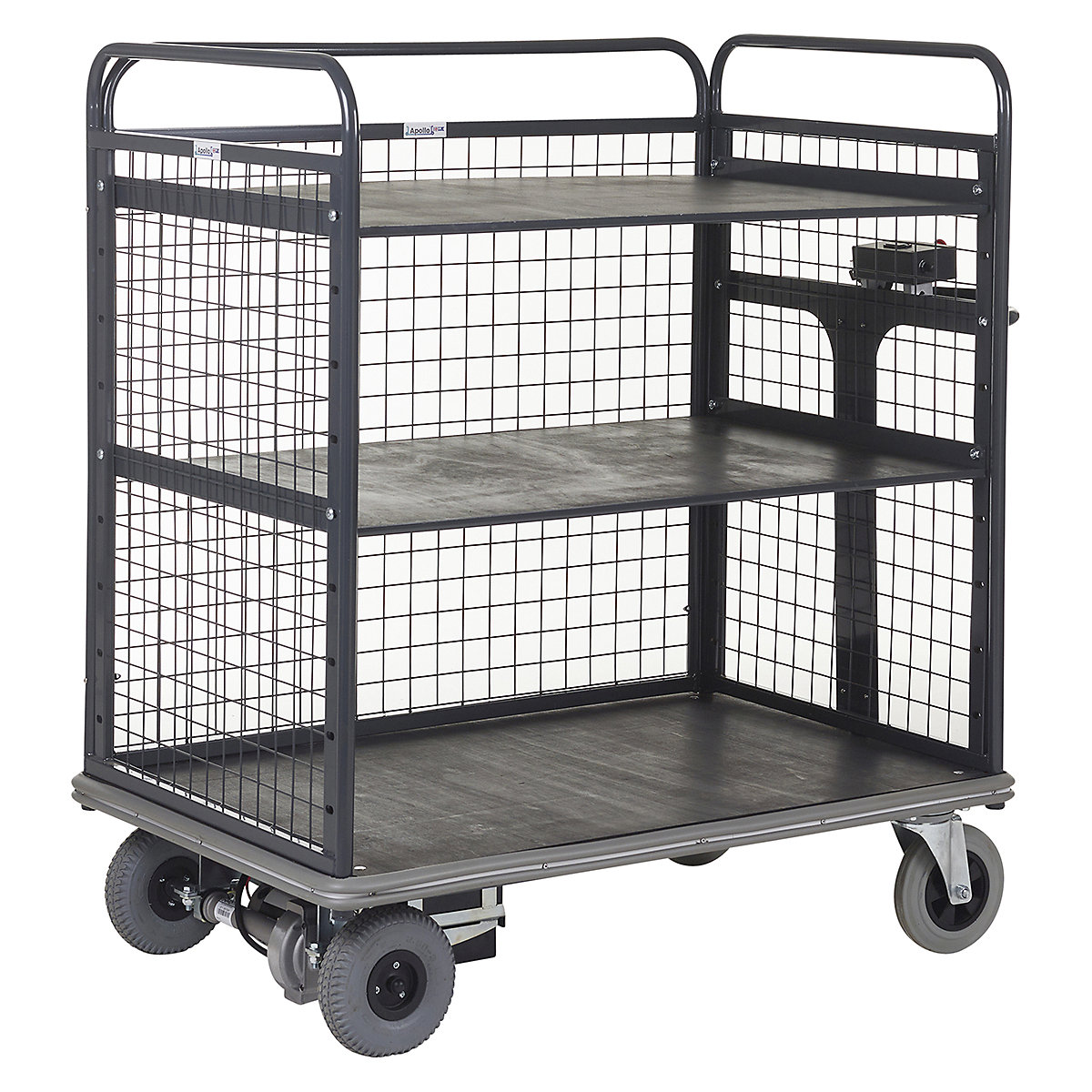 Apollo Powered Distribution Trucks, Apollo Powered Distribution Trucks, Apollo Powered Distribution Truck | 1340h x 1300w x 800d mm | Sides, Back & 2 Shelves | Grey-12
