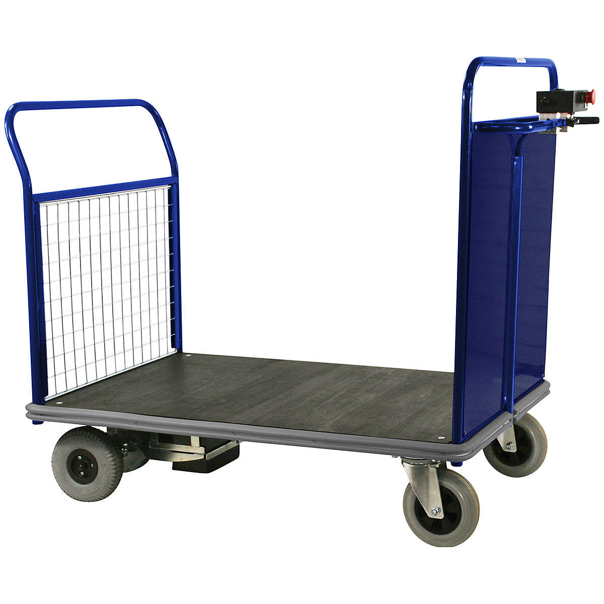 Apollo Powered Platform Trucks, Apollo Powered Platform Trucks, Apollo Powered Platform Truck | 1055h x 800w x 1270d mm | 1 Steel End | 1 Mesh End | Blue-2