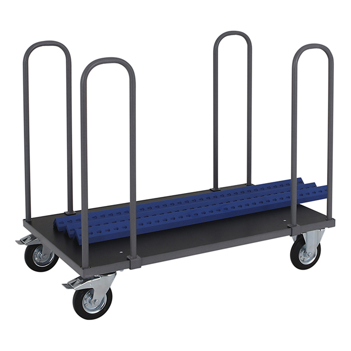 BiGDUG Four Handle Heavy Duty Platform Truck | Grey (Product illustration 4)-3