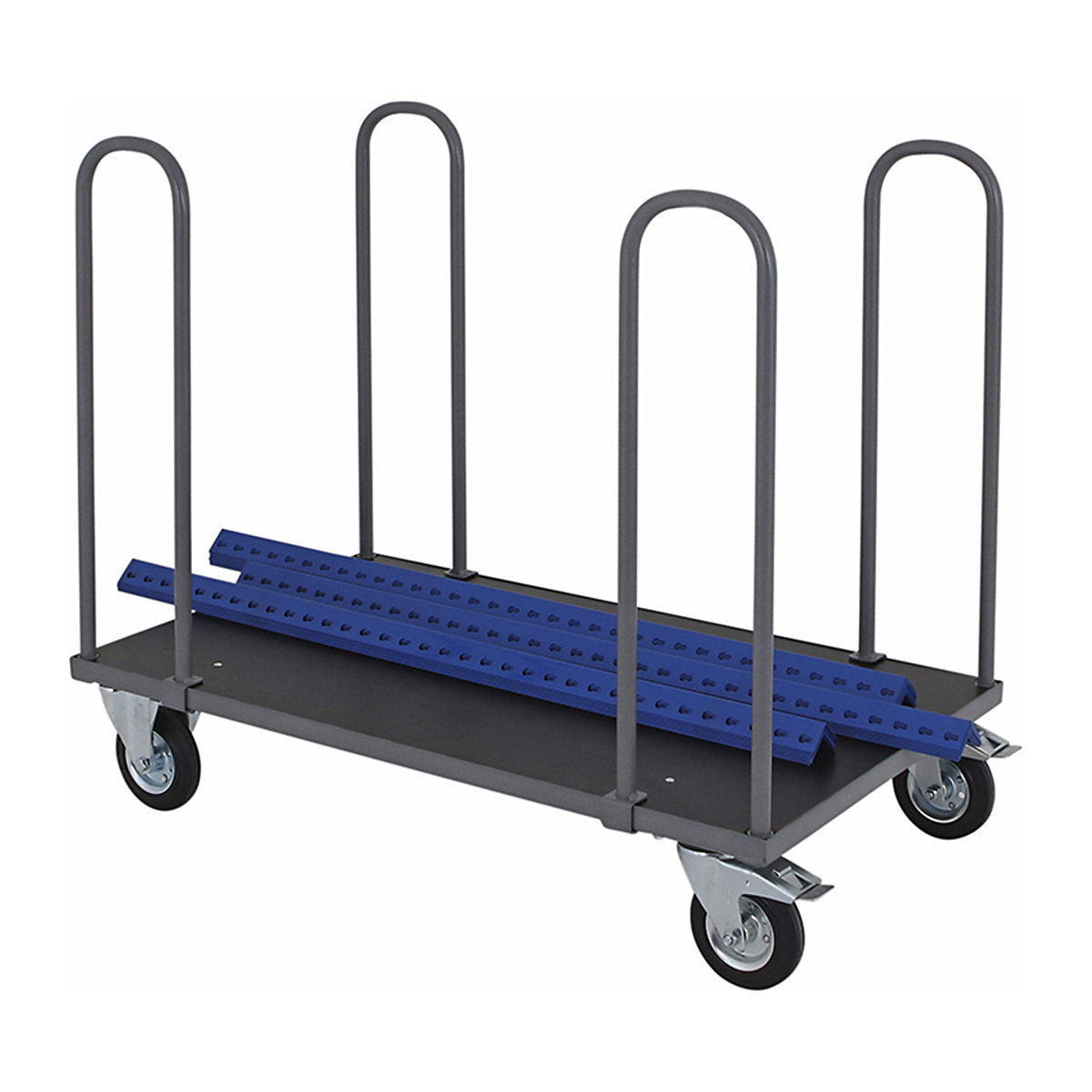 BiGDUG Four Handle Heavy Duty Platform Truck | Grey (Product illustration 3)-2