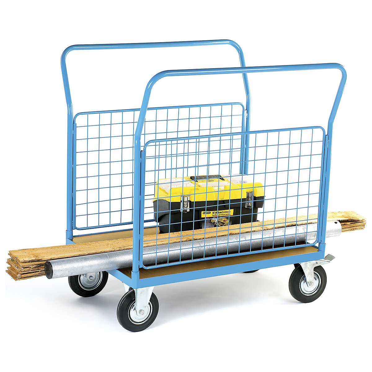 GPC Mesh Platform Trucks, GPC Mesh Platform Trucks, GPC Mesh Platform Truck | 1200w x 800d mm | 2 Mesh Sides | 2 Fixed/2 Swivel Braked Castors | 500kg SWL-3