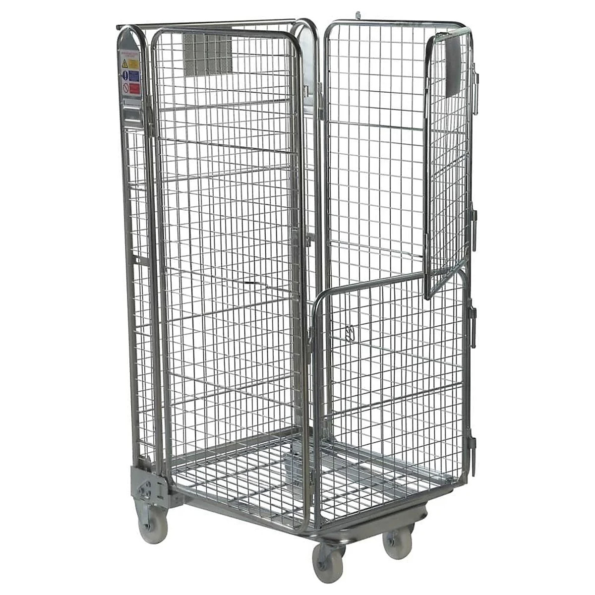 BiGDUG 4 Sided A Frame Nestable Roll Container with Split Gate | Mesh Infill