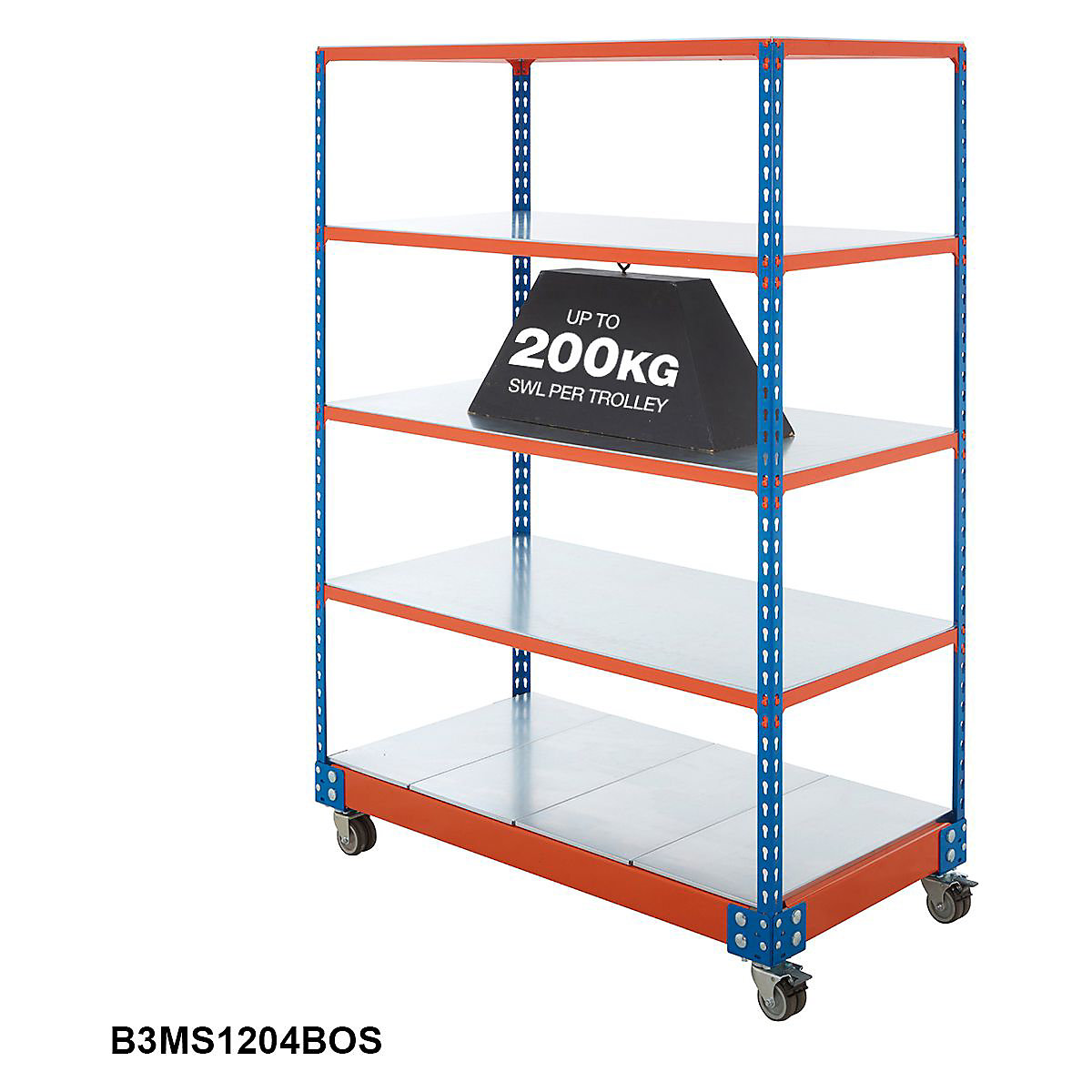 BiG340 Steel Shelf Trolley (Product illustration 5)-4