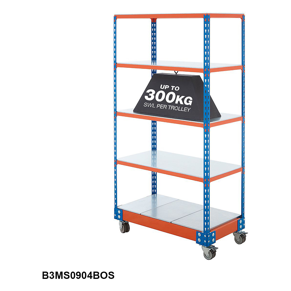 BiG340 Steel Shelf Trolley (Product illustration 4)-3