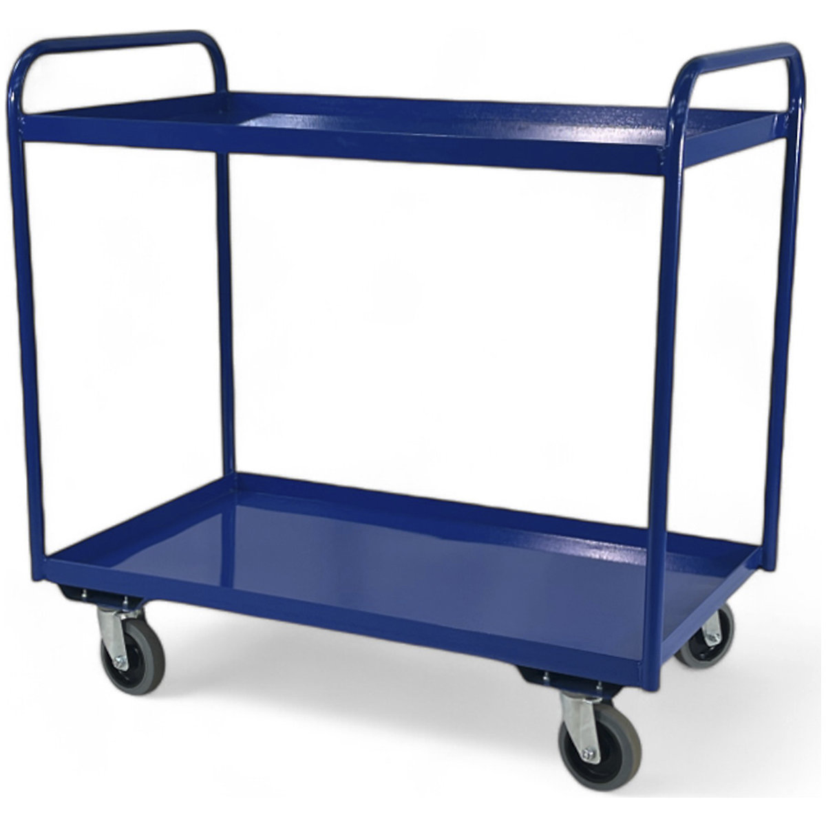 Premium Steel Tray Trolleys, Premium Steel Tray Trolleys, Premium Steel Tray Trolley | 1000h x 1000w x 610d mm | 2 Shelves | 150kg UDL | 4 Braked Castors-3