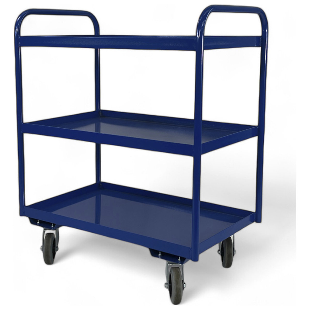 Premium Steel Tray Trolleys, Premium Steel Tray Trolleys, Premium Steel Tray Trolley | 1000h x 800w x 500d mm | 3 Shelves | 150kg UDL | 4 Braked Castors-5