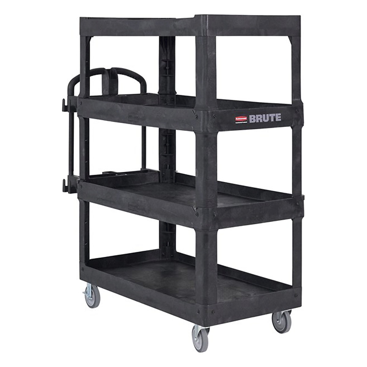 Rubbermaid BRUTE Heavy-Duty Shelf Trolleys, Rubbermaid BRUTE Heavy-Duty Shelf Trolleys, Rubbermaid BRUTE® Heavy-Duty Shelf Trolley | 1585h x 673w x 1405d mm | 4 Shelves | 340kg Capacity | Black-1