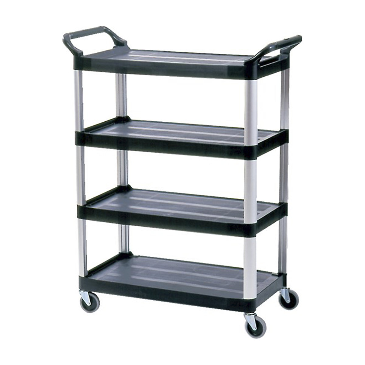 Rubbermaid Xtra Utility Cart, Rubbermaid Xtra Utility Cart, Rubbermaid Xtra™ Utility Cart | 1295h x 508w x 103d mm | 4 Shelves | 136kg Capacity | Black-1