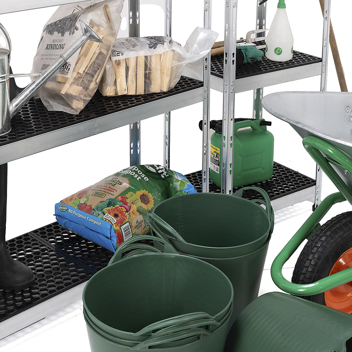 BiGDUG Garden Essentials Kit, BiGDUG Garden Essentials Kit, BiGDUG Garden Essentials Kit | 1x 500mm Shelving |1x Wheelbarrow | 6x 65 Litre Flexi-Tubs-3
