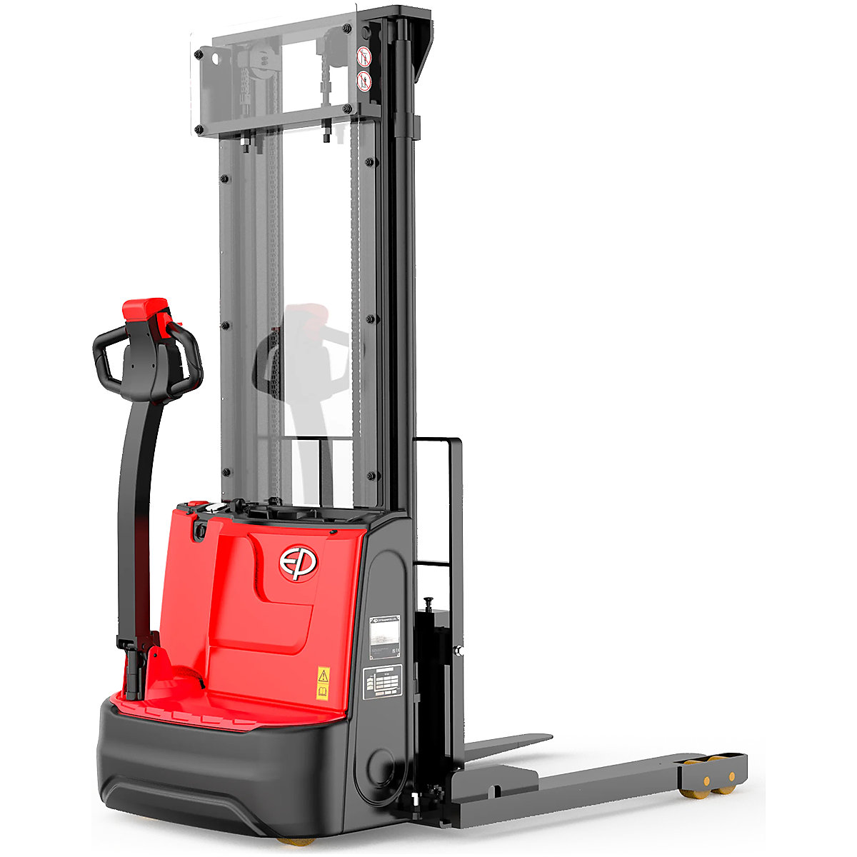 Powered Straddle Stacker with Adjustable Forks