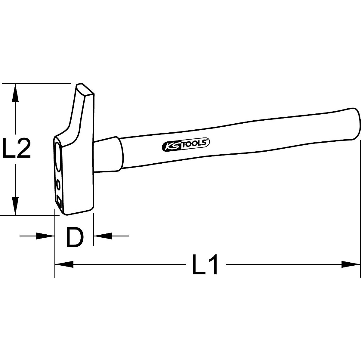 KS Tools Schreinerhammer, französische Form (Produktabbildung 6)