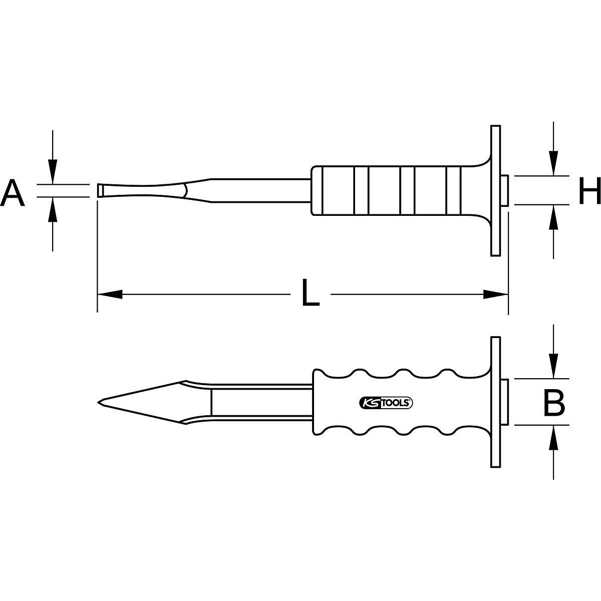 KS Tools Kreuzmeißel mit Handschutzgriff (Produktabbildung 2)
