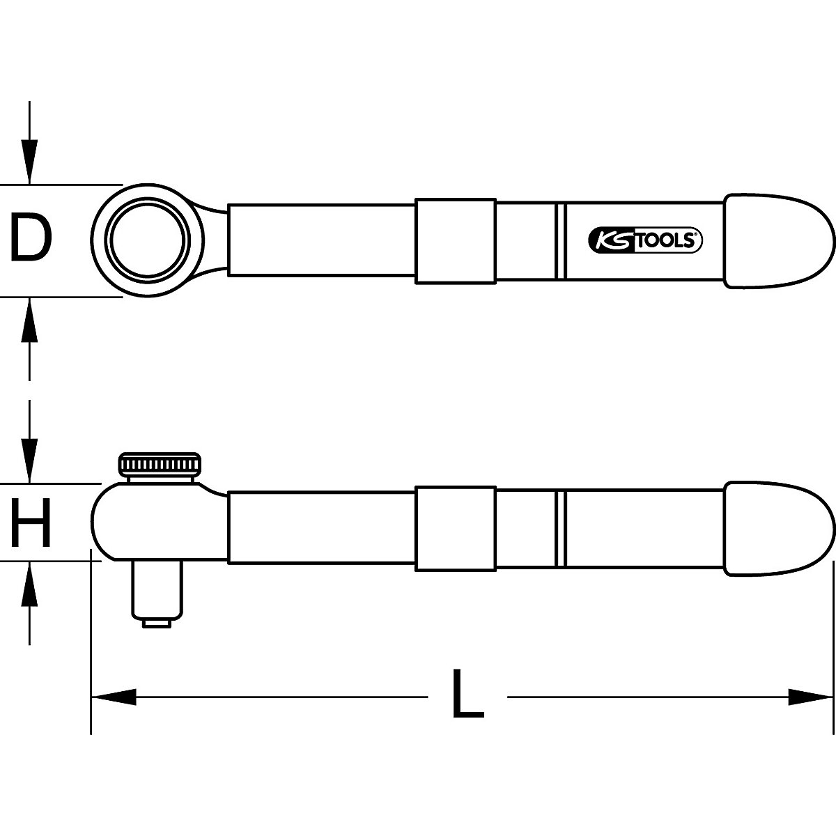 KS Tools Mini-Drehmomentschlüssel mit Schutzisolierung und Umschalt-Ratschenkopf (Produktabbildung 3)