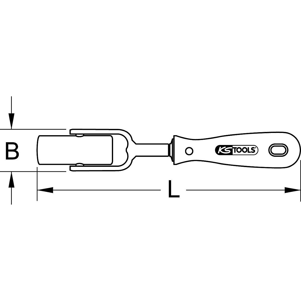KS Tools Universal-Stockschraubschlüssel-Antriebswerkzeug (Produktabbildung 3)