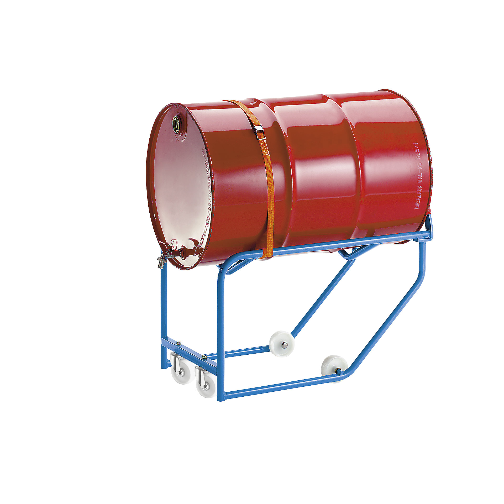 EUROKRAFTpro Drum stand for 200 litre drum 2 swivel castors, 2 fixed
