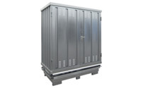 Hazardous goods container for the passive storage of flammable media