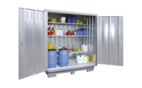 Hazardous goods storage container for water hazardous media