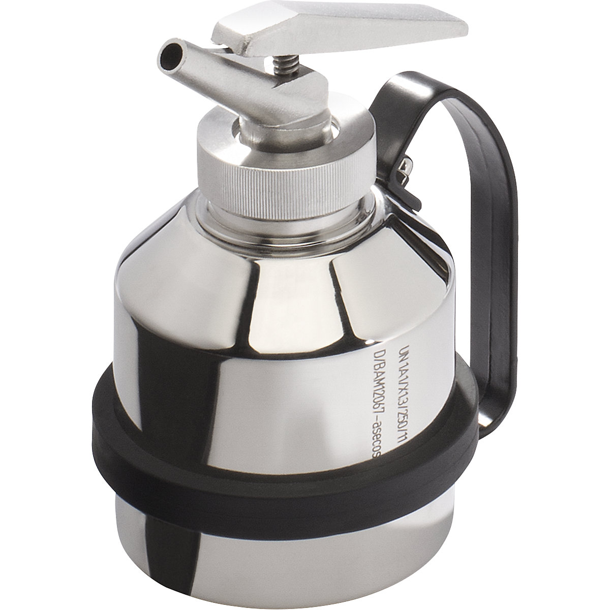 Stainless steel dispensing and transport container with precise