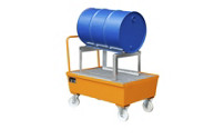 Mobile sump tray, made of sheet steel