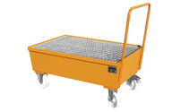 Mobile sump tray, made of sheet steel
