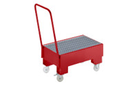 Sheet steel sump tray, mobile