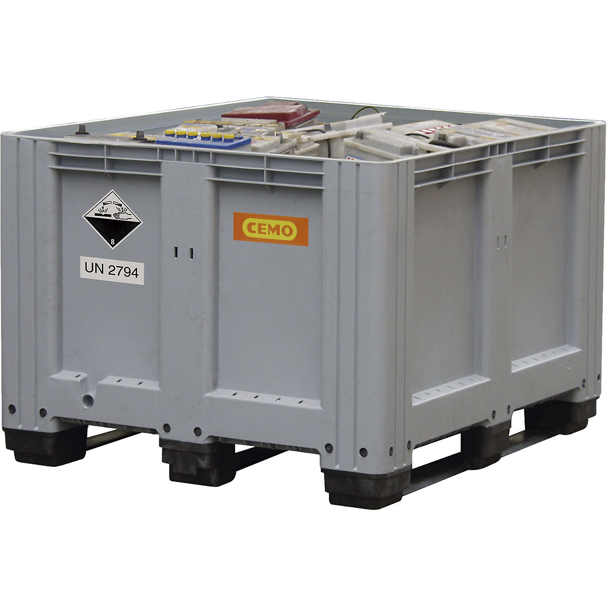 Used battery storage and transport box - CEMO