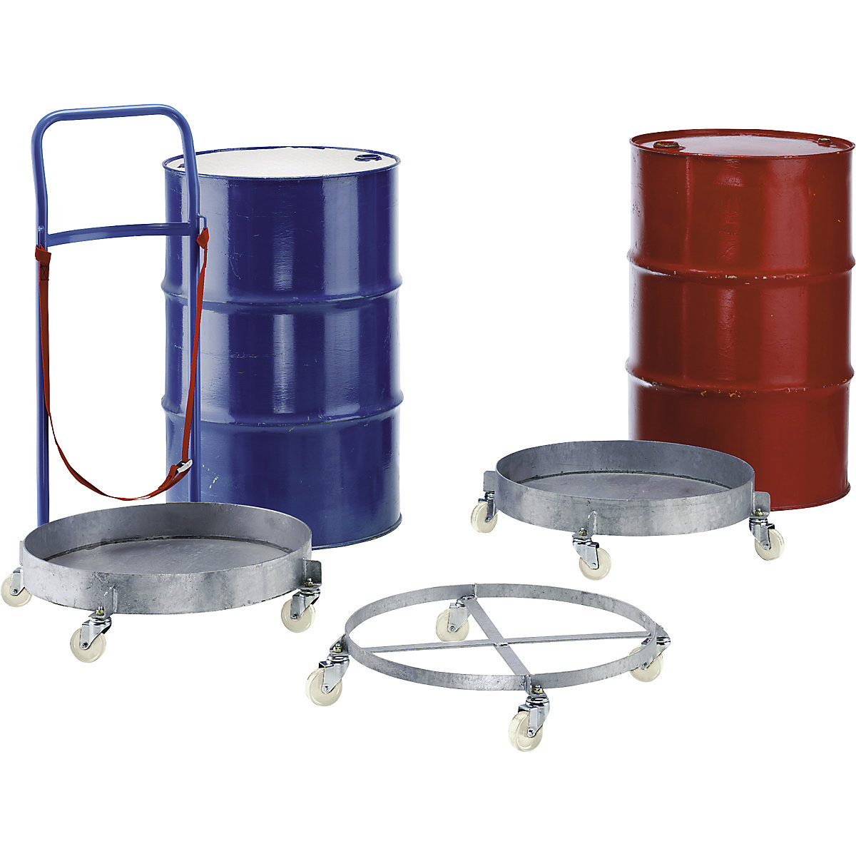 EUROKRAFTpro – Drum dolly, with watertight metal tray (Product illustration 2)