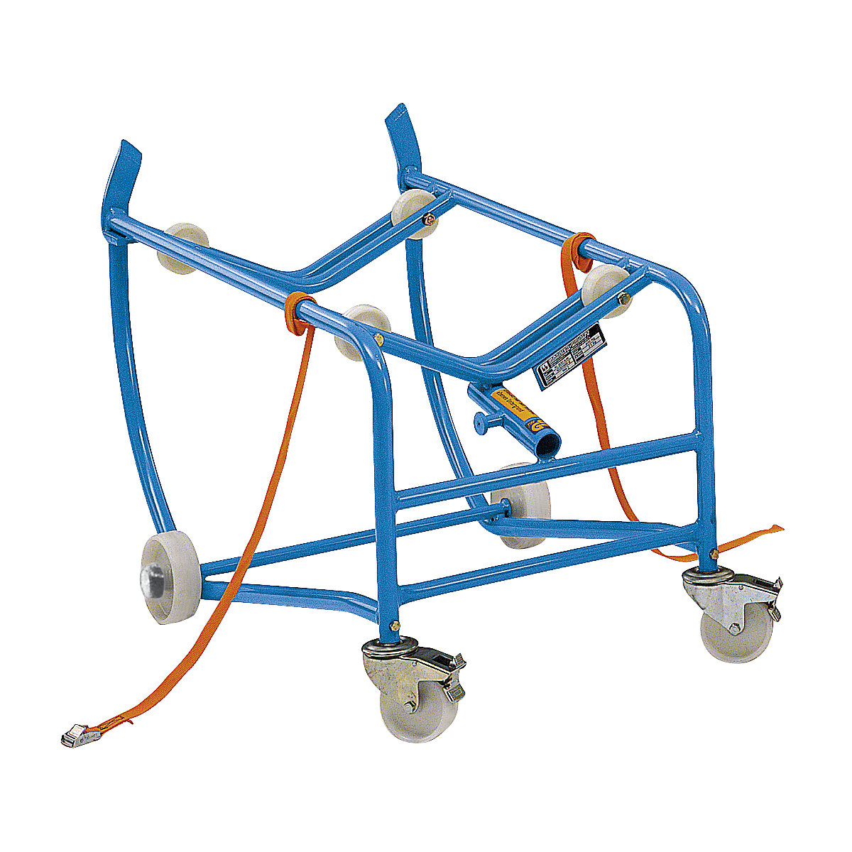 EUROKRAFTpro – Drum stand for 200 litre drum, drum support with 4 plastic rollers, without oil drip tray