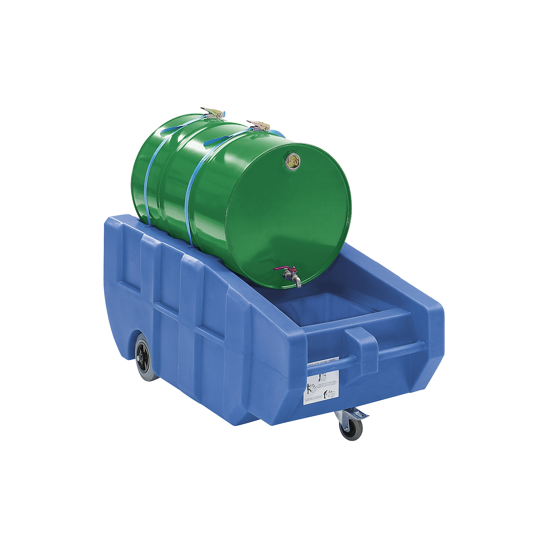 PE drum transport and filling trolley collection capacity 230 l