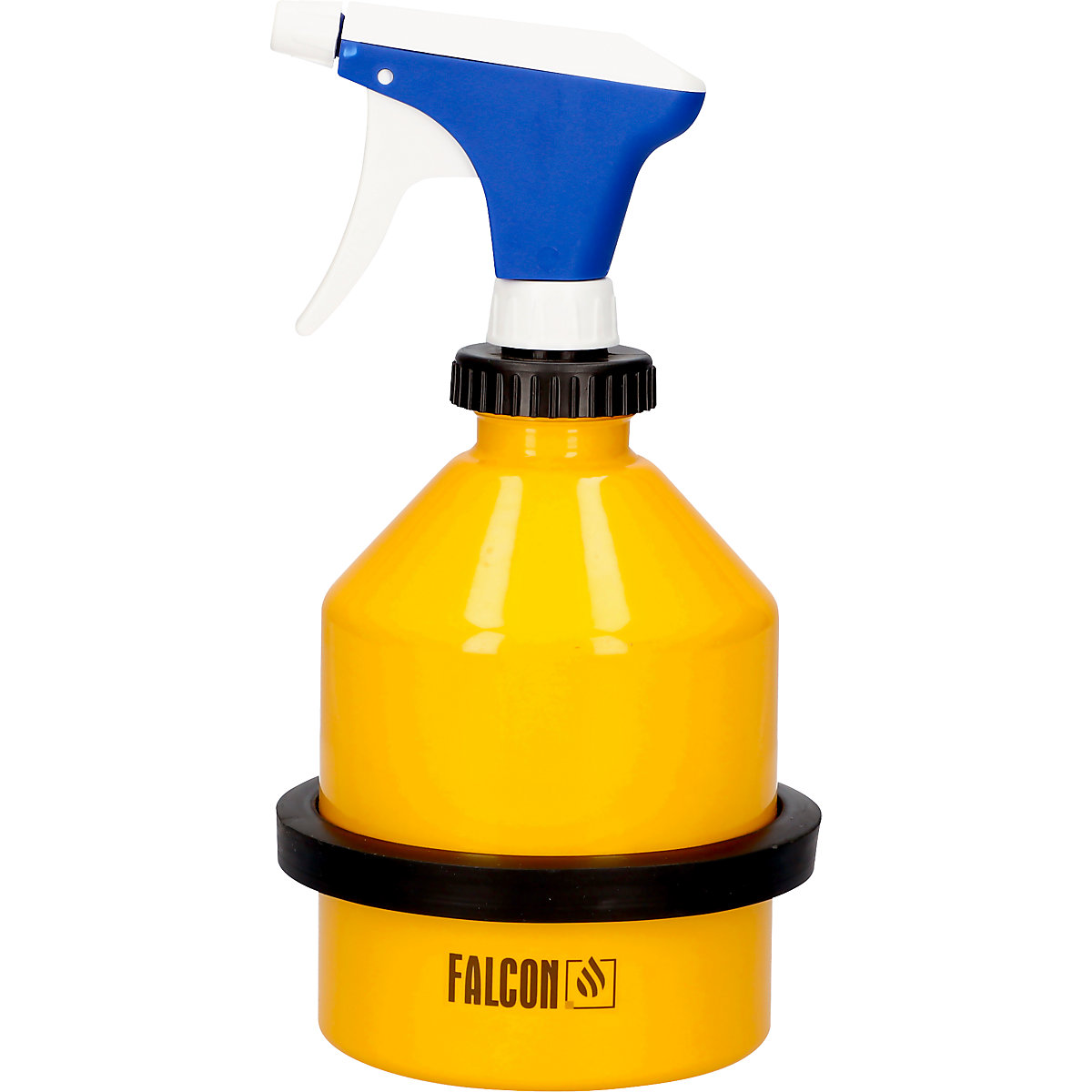 Spray bottle – FALCON, yellow sheet steel, capacity 1 l-3