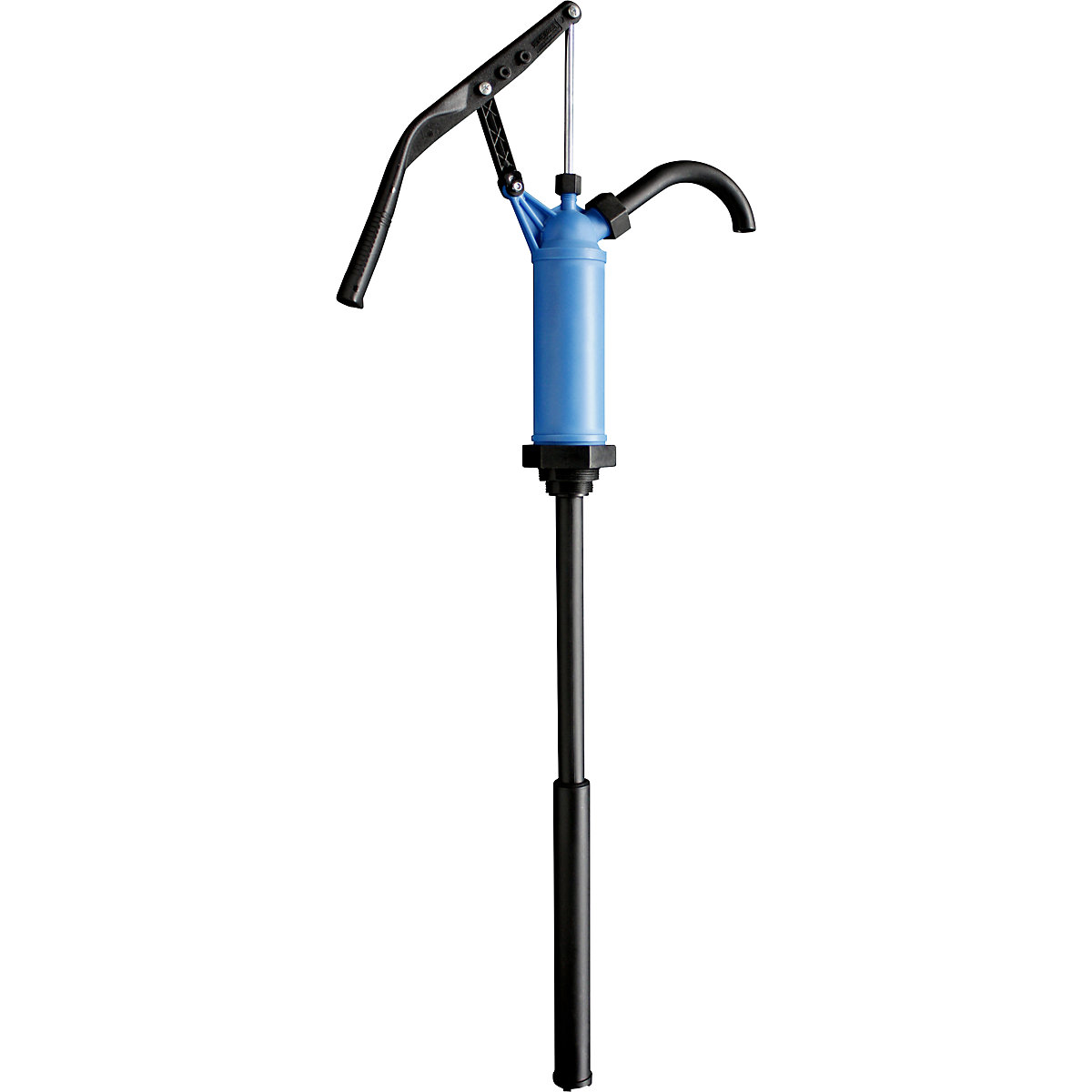 Canister/drum hand pump – Jessberger, for mineral oil products, blue, 0.3 – 0.45 l/stroke, 3+ items-2