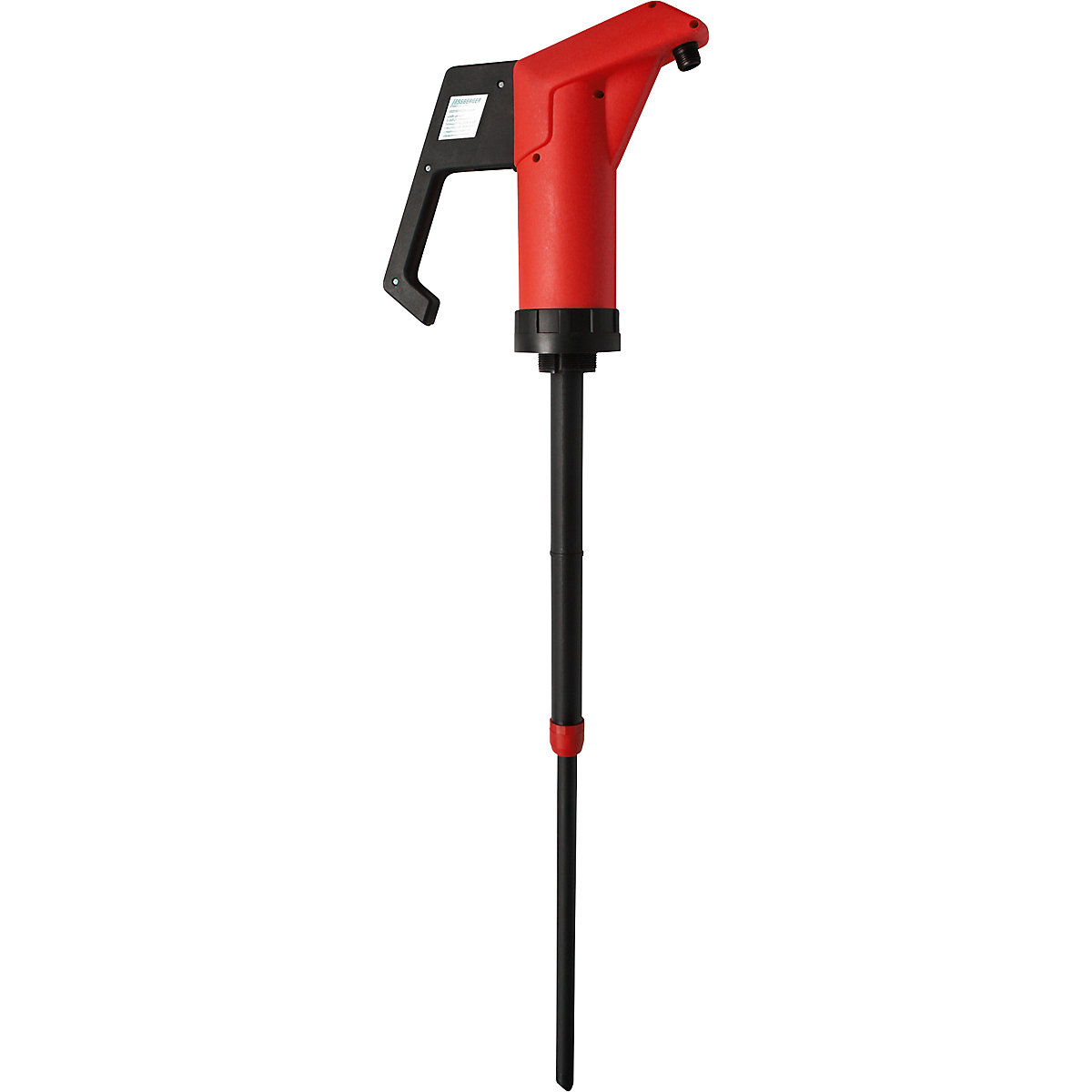 Canister/drum hand pump – Jessberger, for alkaline solutions, red, 0.3 l/stroke, 3+ items-2