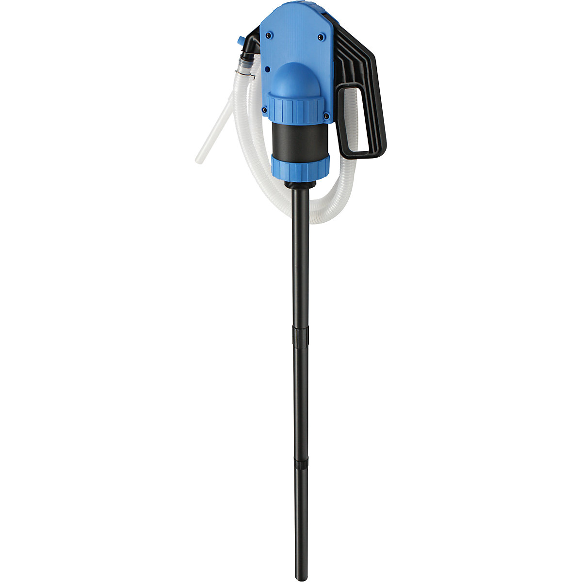 Canister/drum hand pump – Jessberger, for acids, blue, 0.5 l/stroke, 3+ items-1