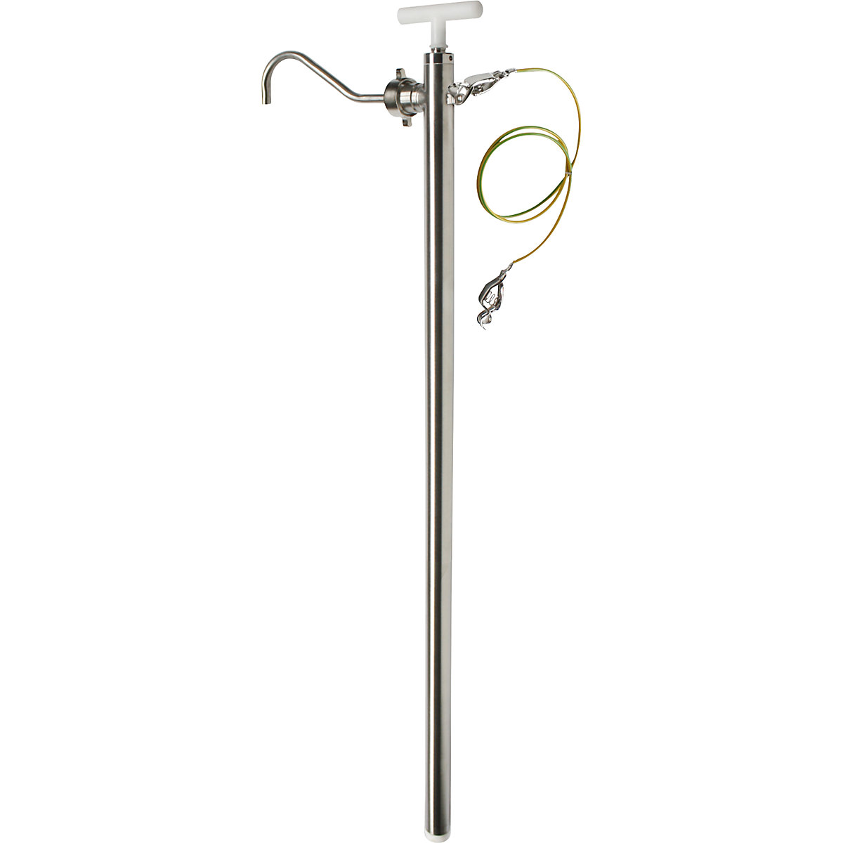 Stainless steel hand pump – Jessberger, for solvents, foodstuffs, 700 mm, 0.3 – 0.6 l/stroke, 2+ items-2