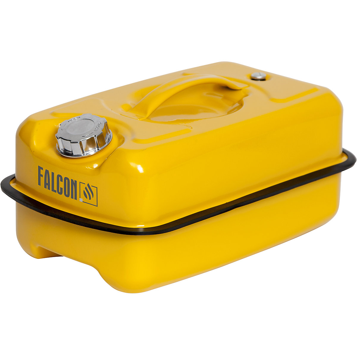 Flat safety canister with screw cap – FALCON, sheet steel, capacity 10 l-5