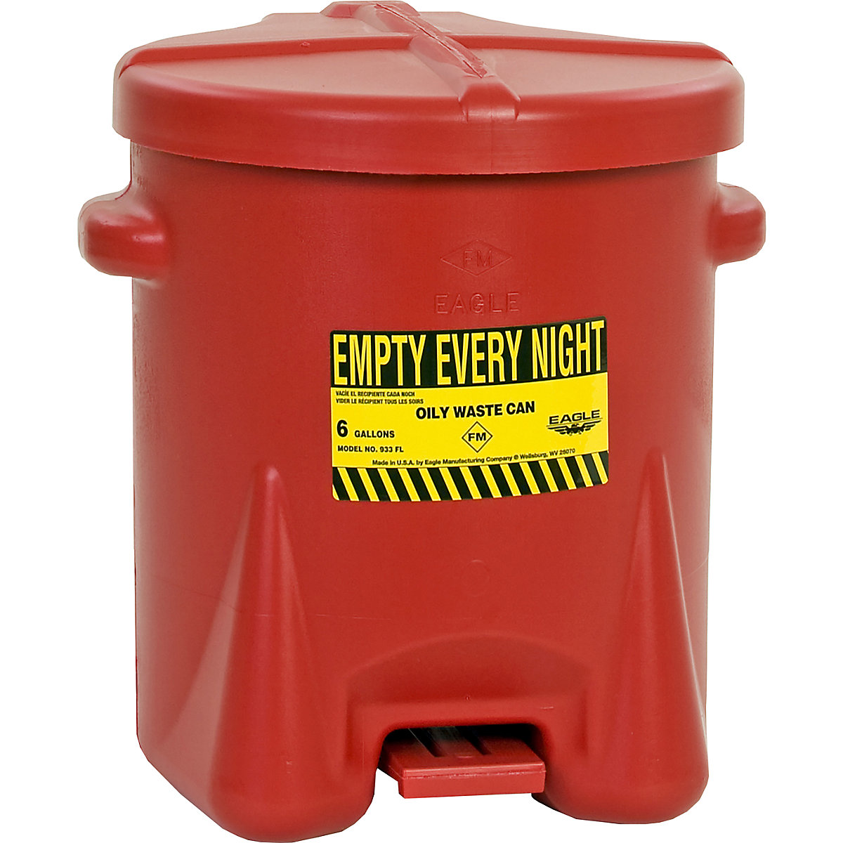 Justrite – PE safety disposal can for aggressive media