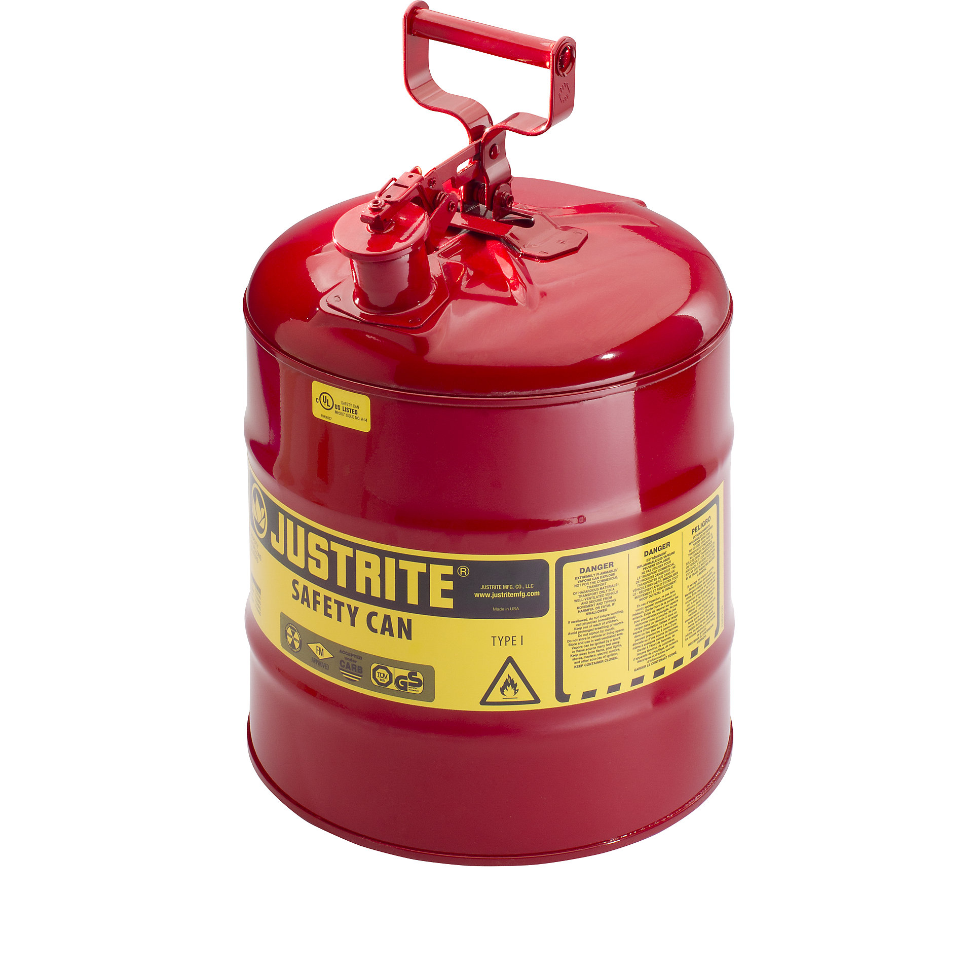 Steel safety container Justrite capacity 19 l kaiserkraft