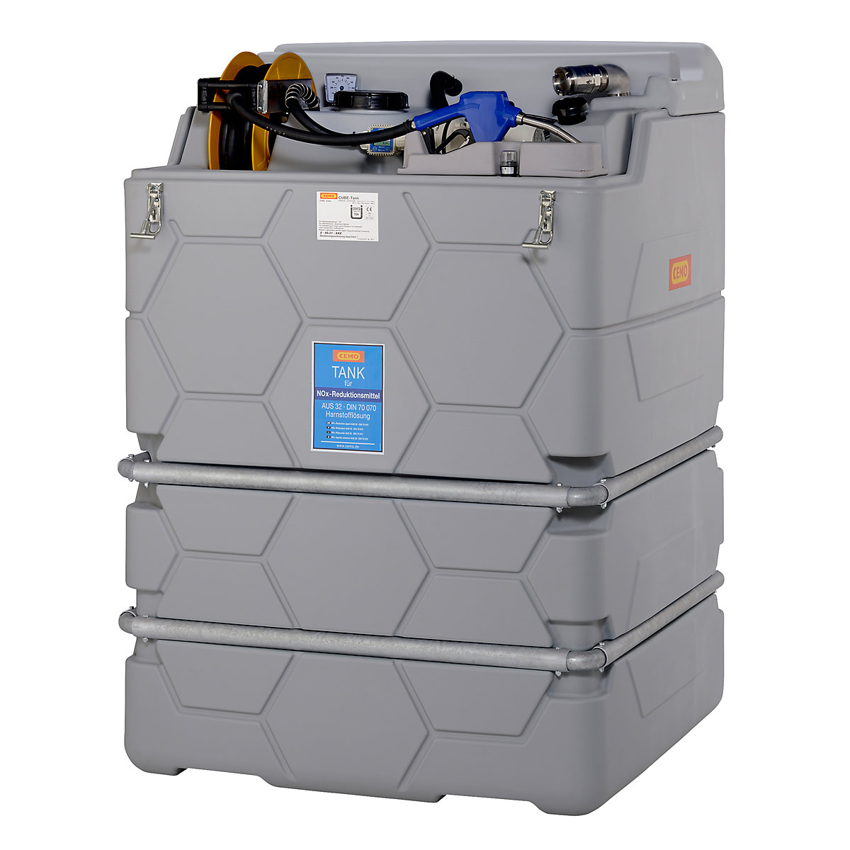 CUBE tank for AUS 32 (AdBlue®) – CEMO, Indoor Premium, without hinged lid, height 1740 mm, capacity 2500 l-2
