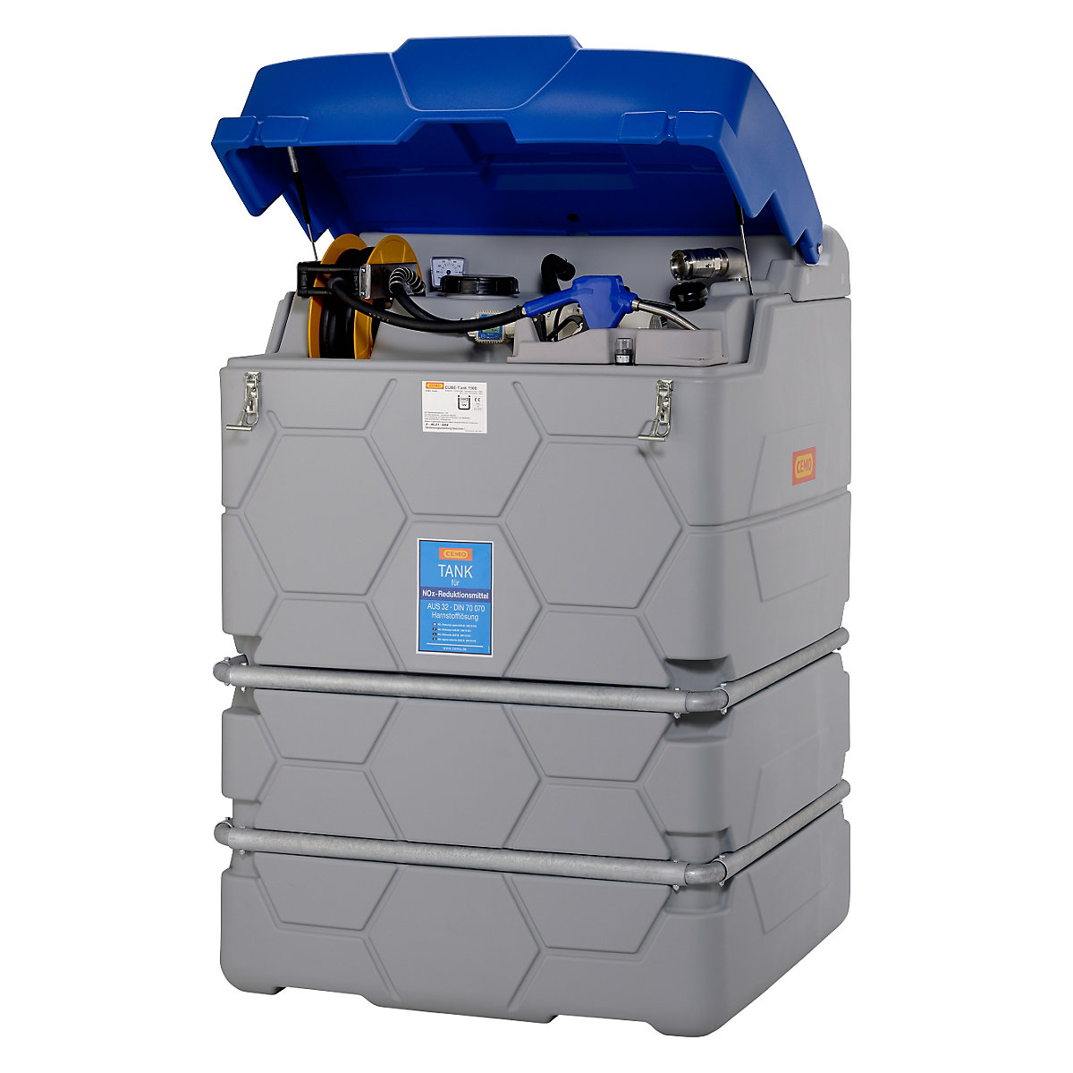 CUBE tank for AUS 32 (AdBlue®) – CEMO, Outdoor Premium, with hinged lid, height 1800 mm, capacity 2500 l-5