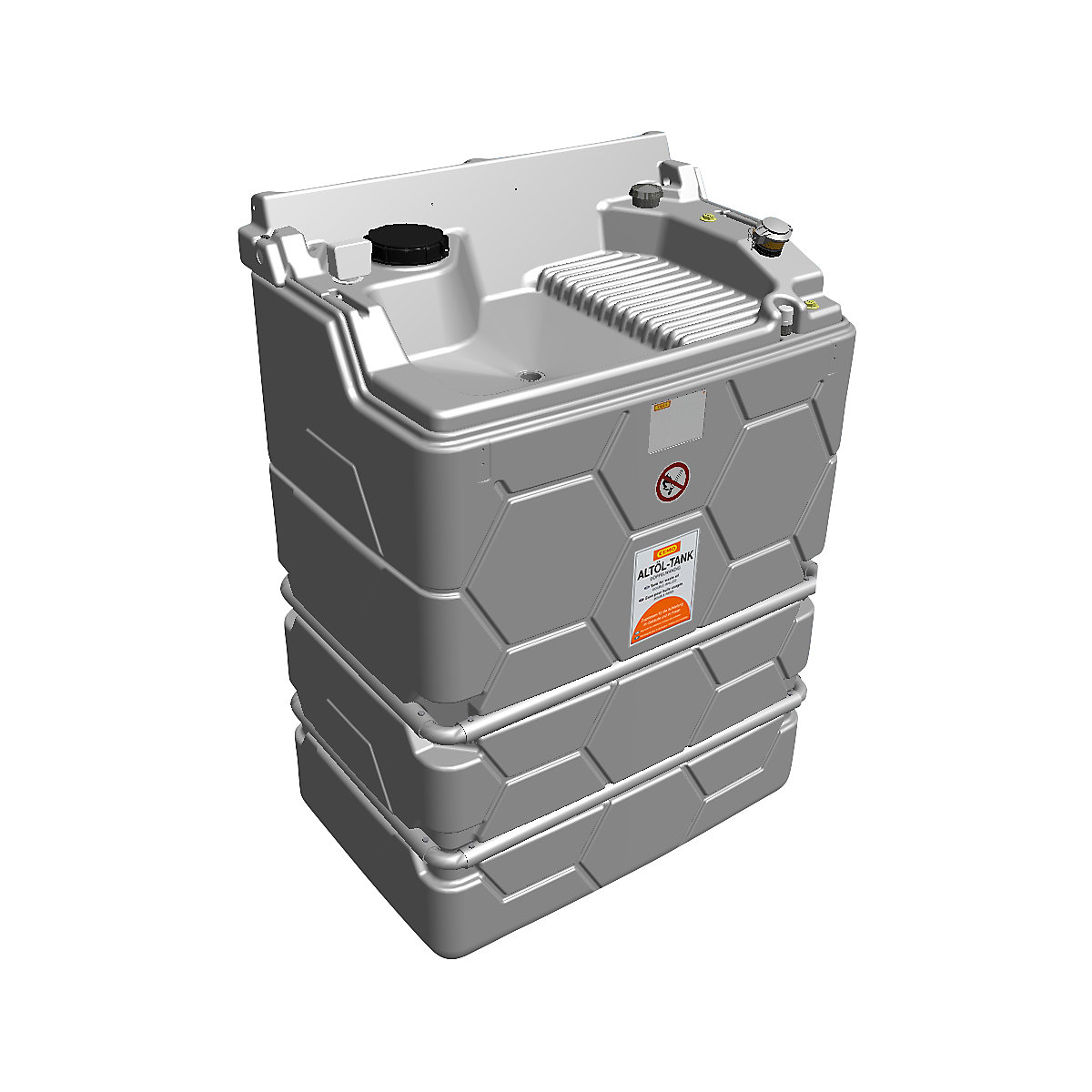 CUBE used oil tank – CEMO, Indoor Basic, without hinged lid, capacity 2500 l-3