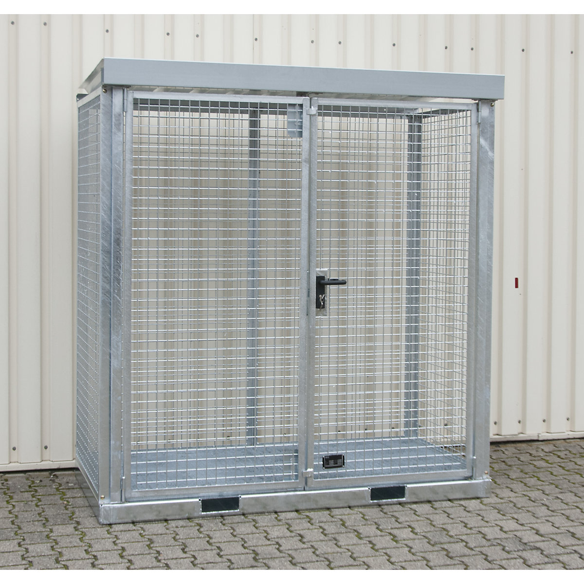 Assembled mesh gas cylinder cages – eurokraft pro, 32 cylinders with Ø 220 mm, grate floor-5