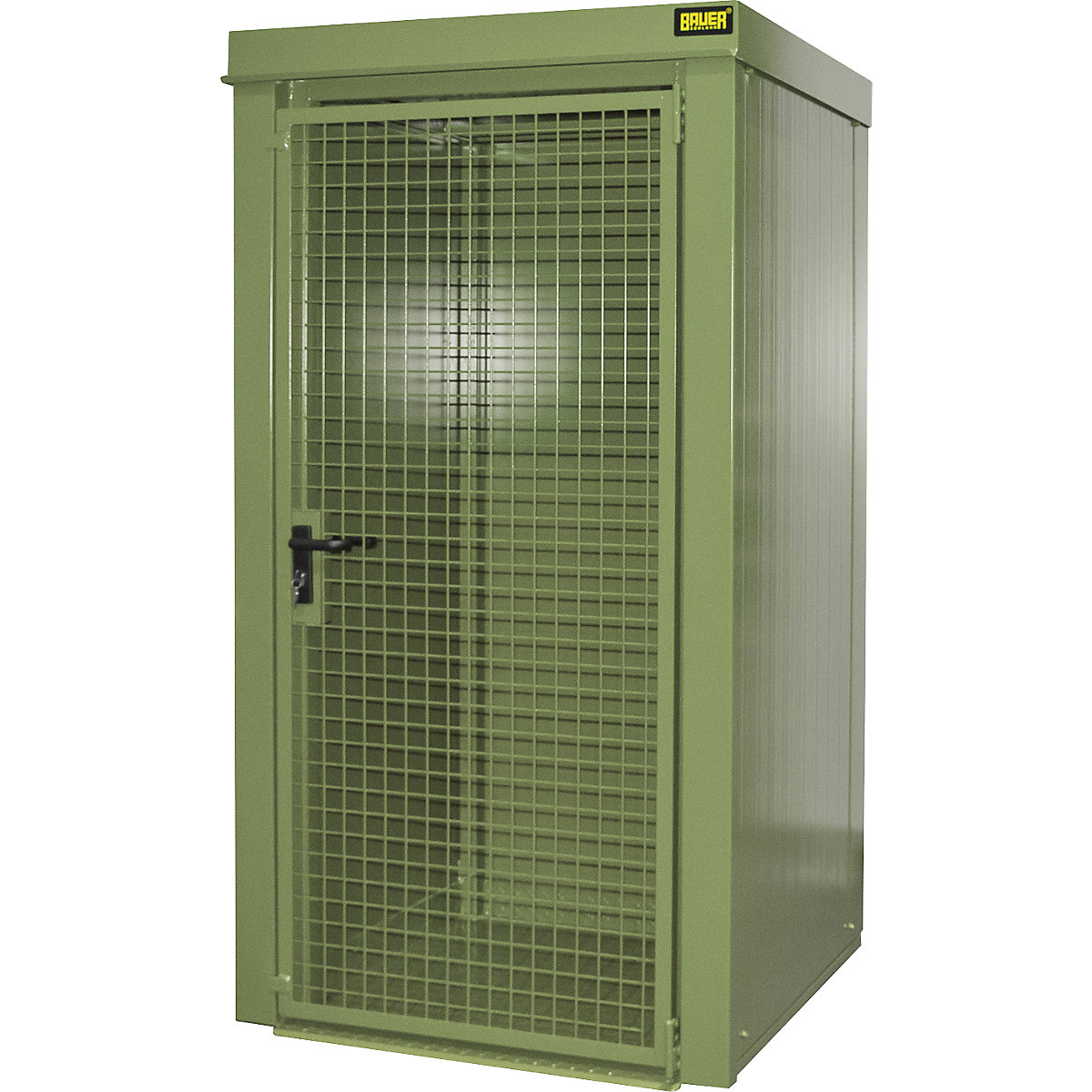 Gas cylinder container, fire resistant – eurokraft pro, for 9 cylinders with Ø 230 mm, green-4