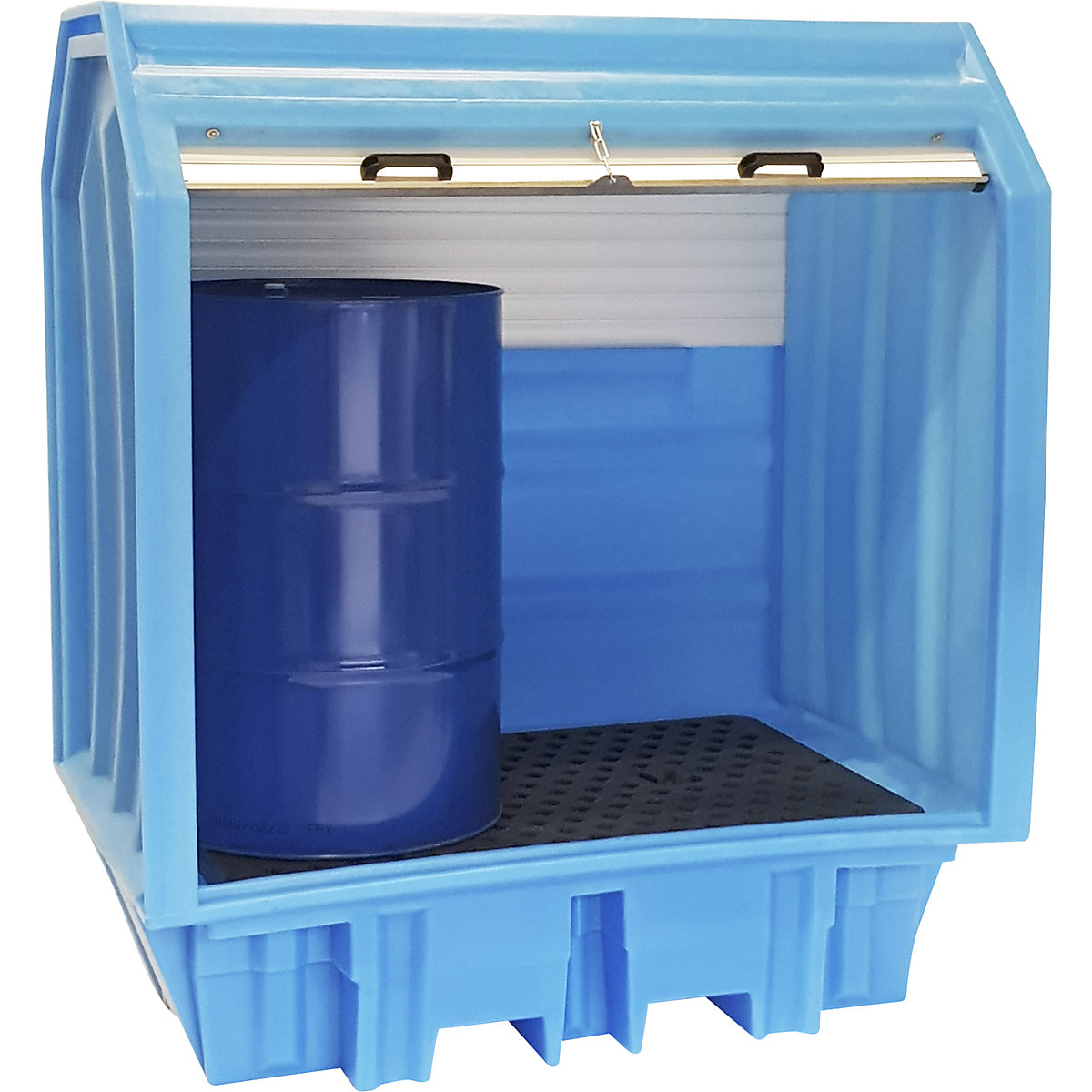 PE hazardous goods storage unit with roller shutter – eurokraft basic (Product illustration 6)-5
