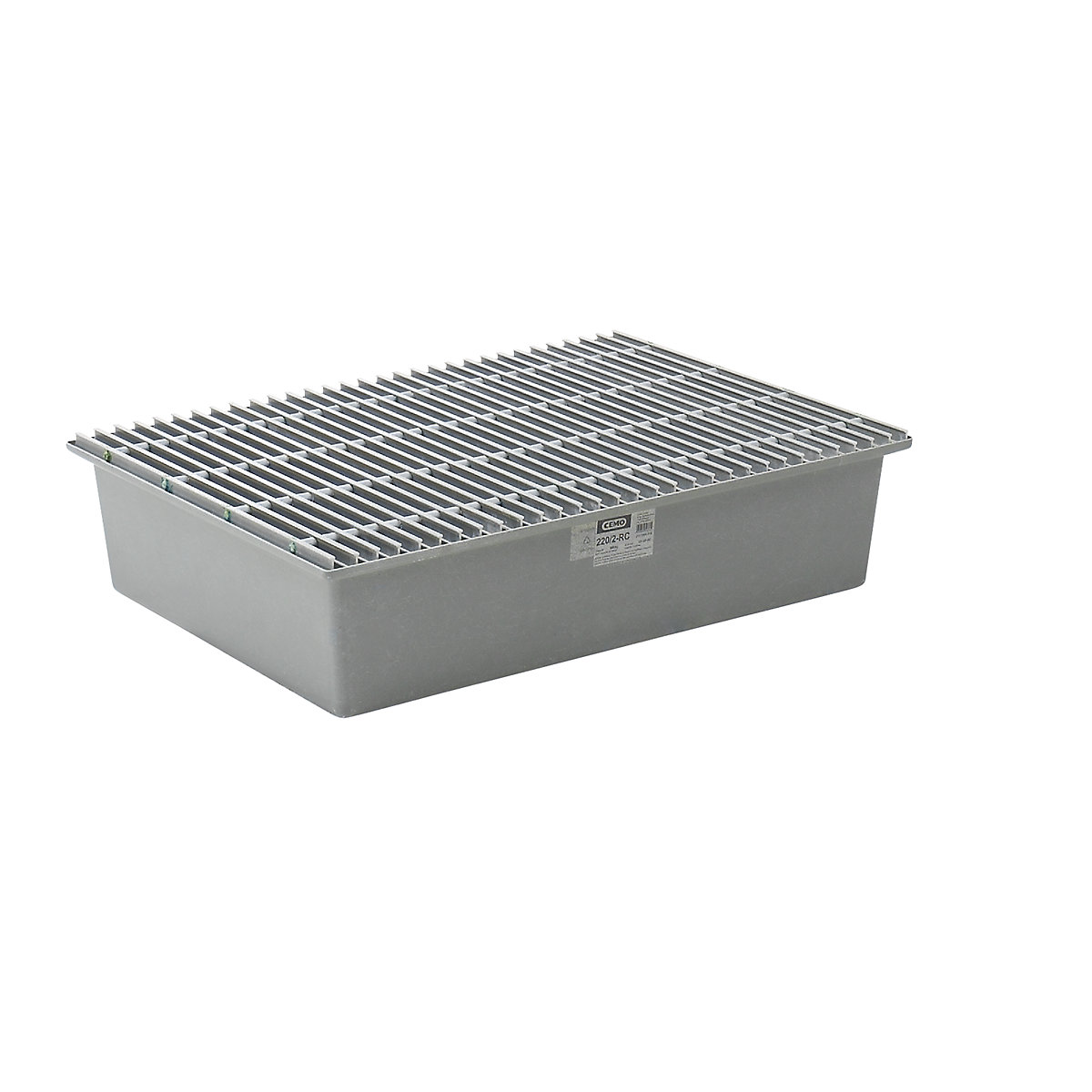 GRP base sump tray – CEMO, 2 x 200 litre drums, without certification, with GRP grate-4