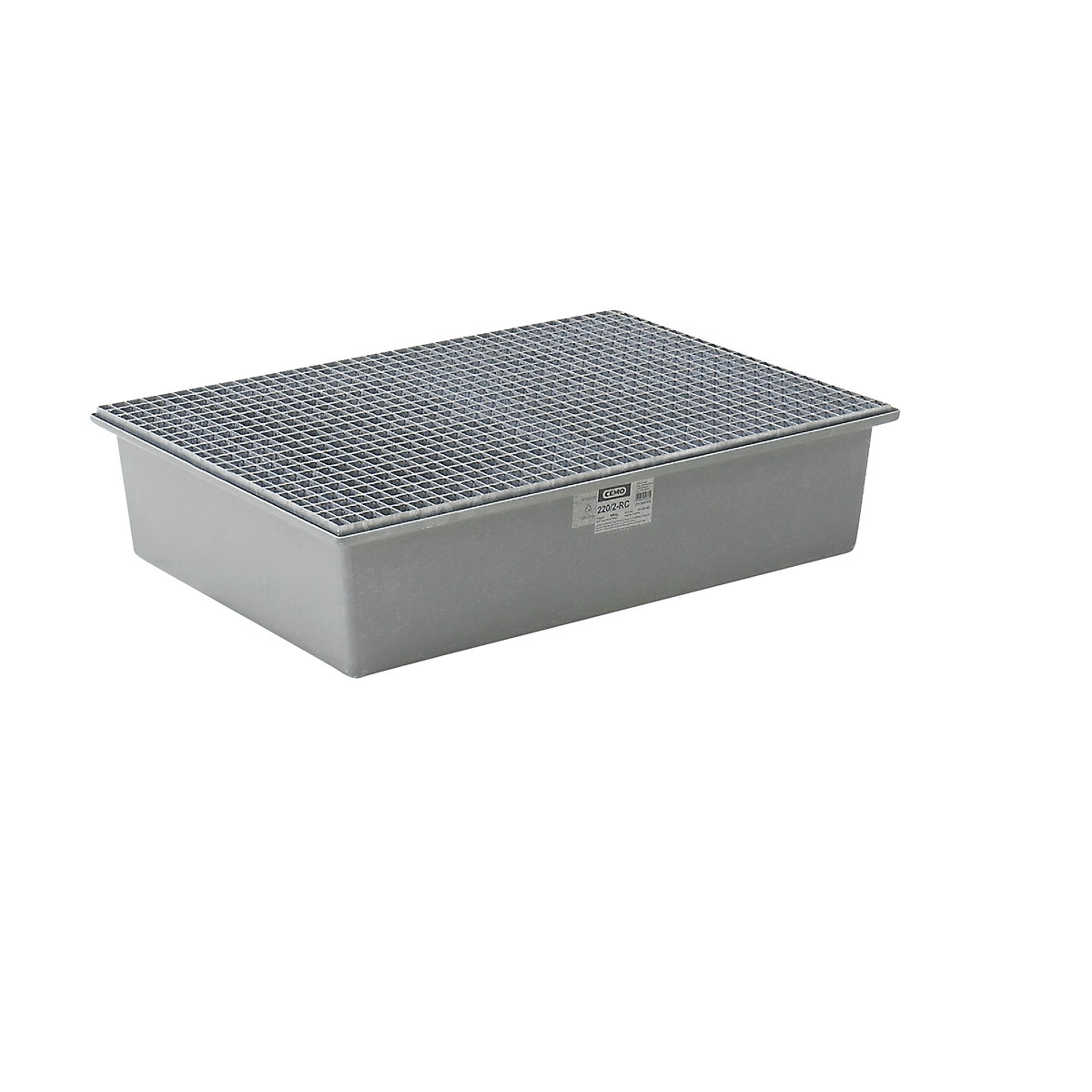 GRP base sump tray – CEMO, 2 x 200 litre drums, without certification, with steel grate-5